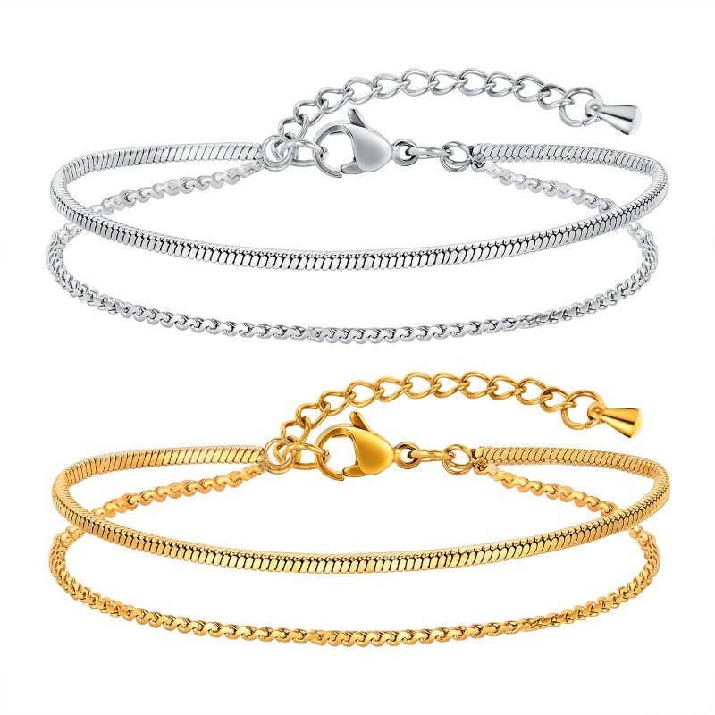 Double Chain Bracelet- Gold