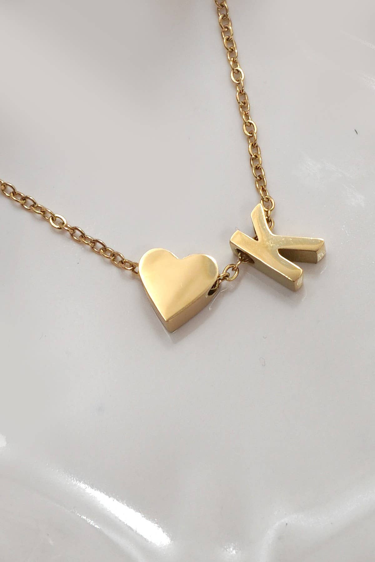 Heart & Letter Initial Necklace