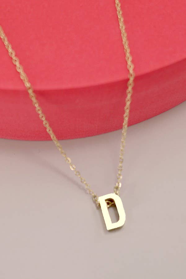 Block Initial Necklace