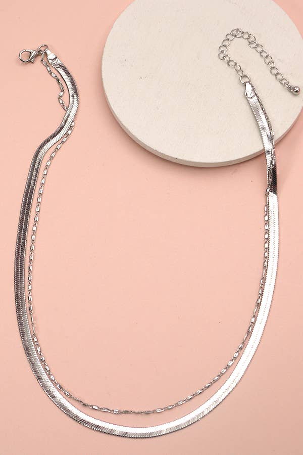 Double Snake & Largo Chain Necklace
