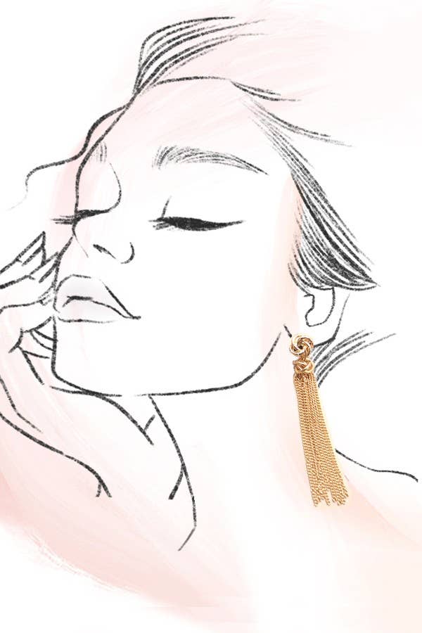 GOLD KNOT TASSEL DROP EARRINGS