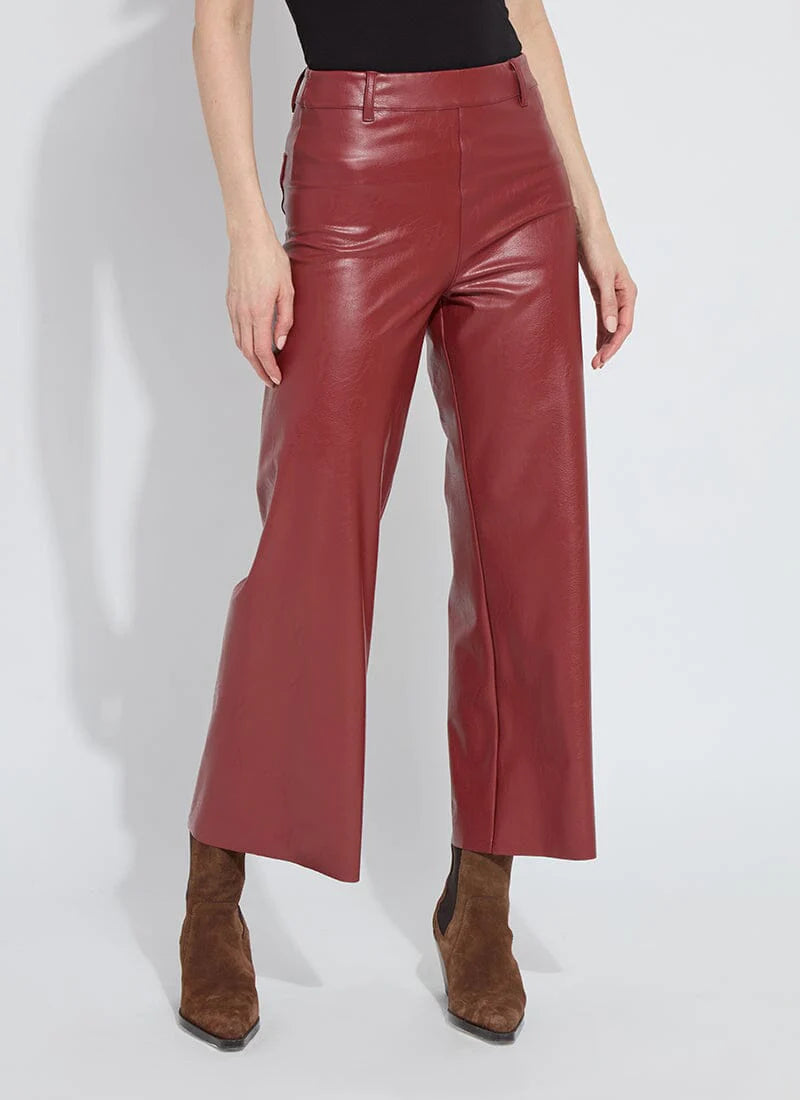 Hi Waist Vegan Leather Wide Leg (28" Inseam)
