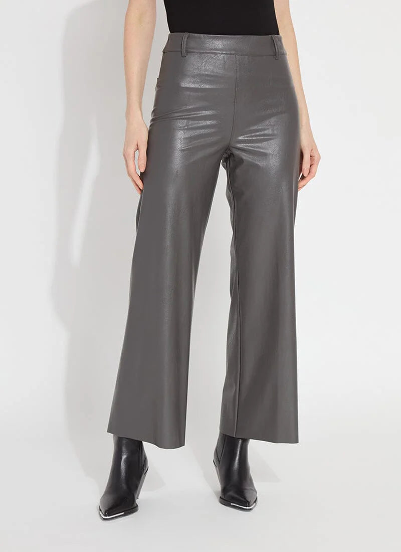 Hi Waist Vegan Leather Wide Leg (28" Inseam)