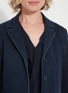 Della Denim Cropped Blazer