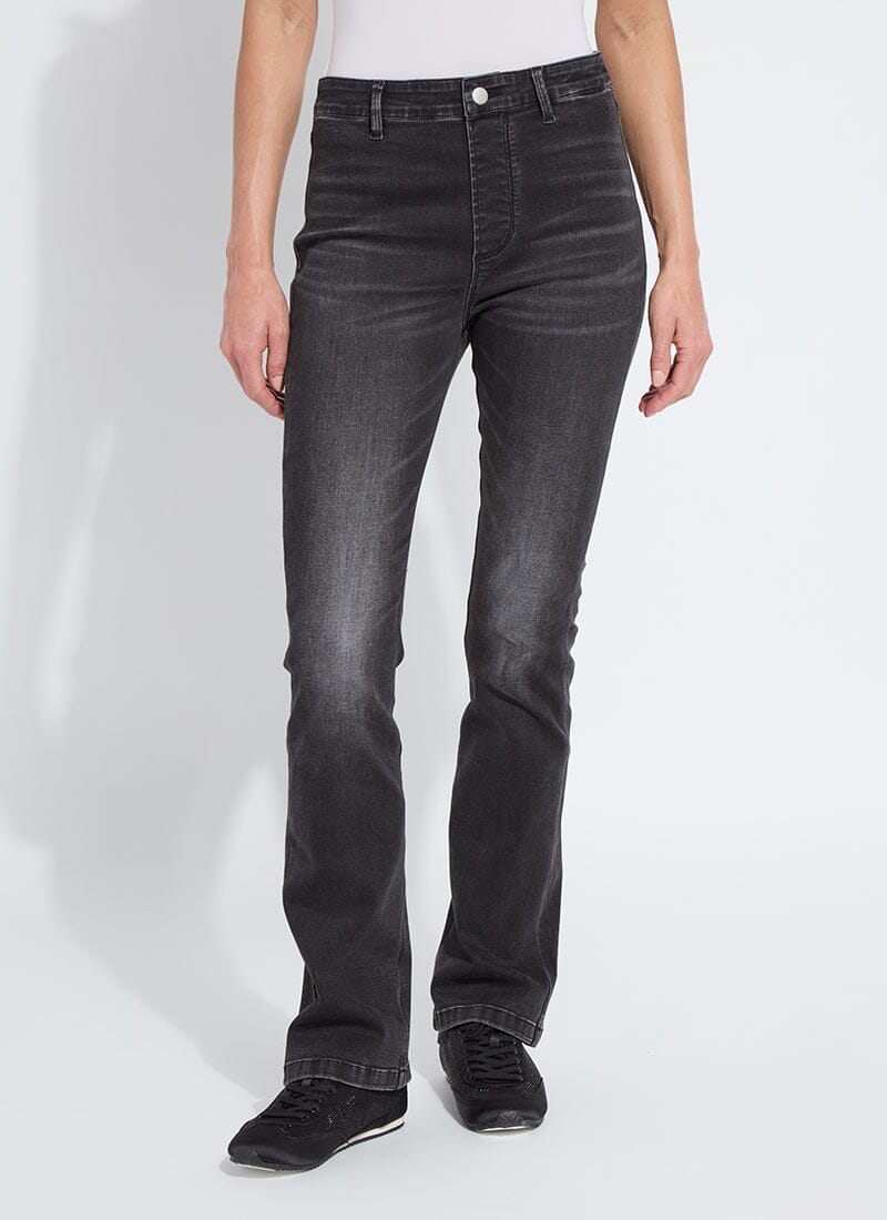 Distressed Black Estelle Everyday Flare Denim (32" inseam)