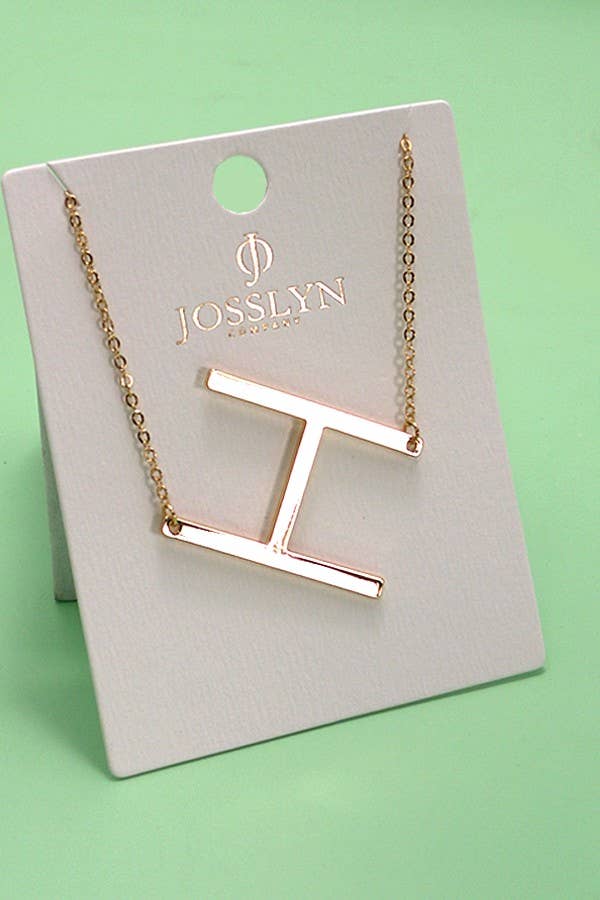 PERSONALIZED LARGE SIDEWAY INITIAL NECKLACE