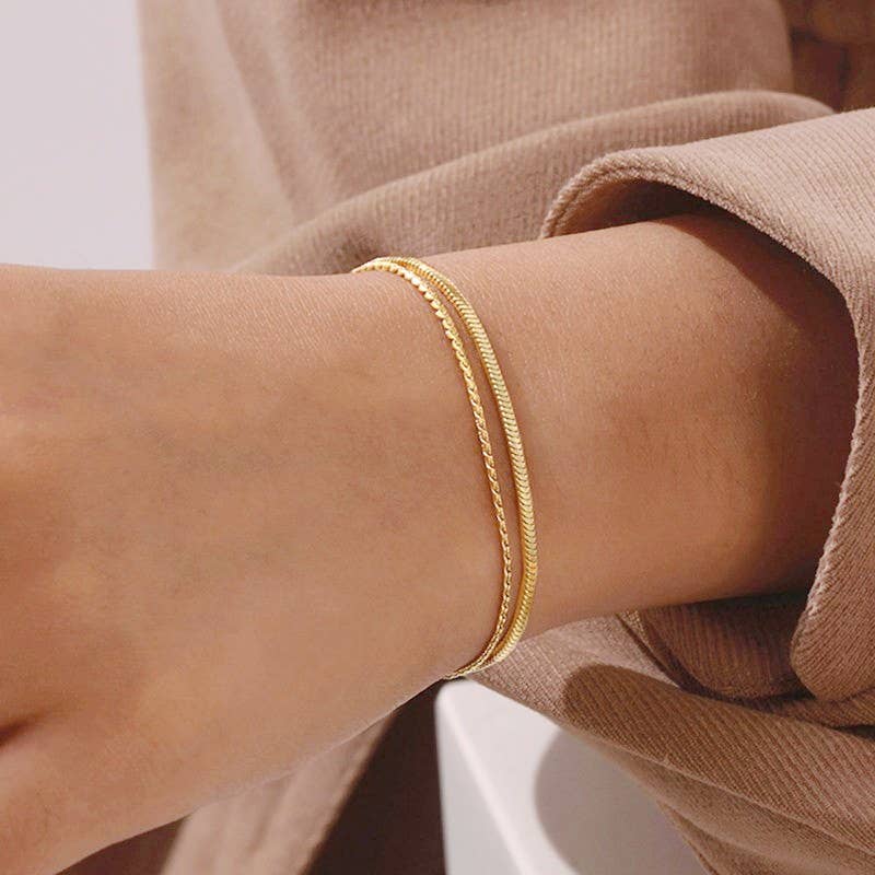 Double Chain Bracelet- Gold