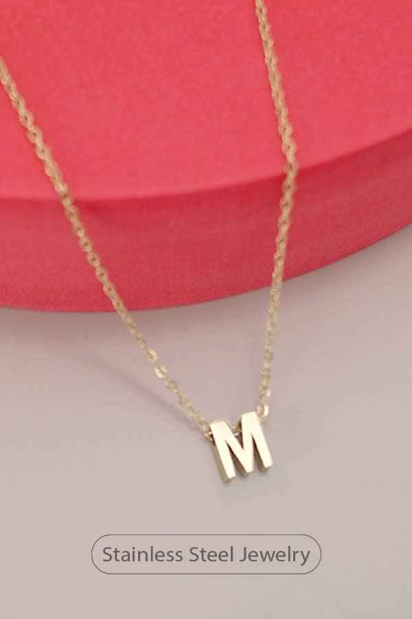 Block Initial Necklace