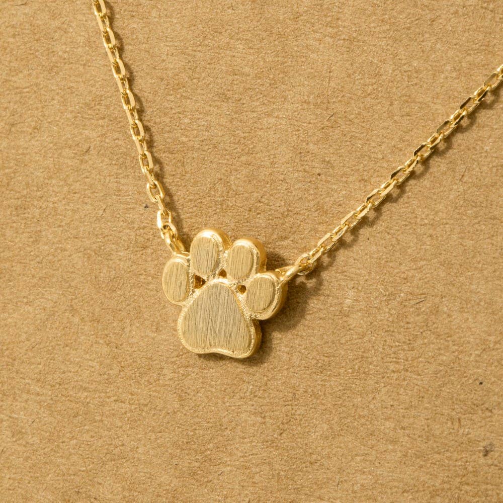 Dog Mom Mini Paw Print Charm Necklace
