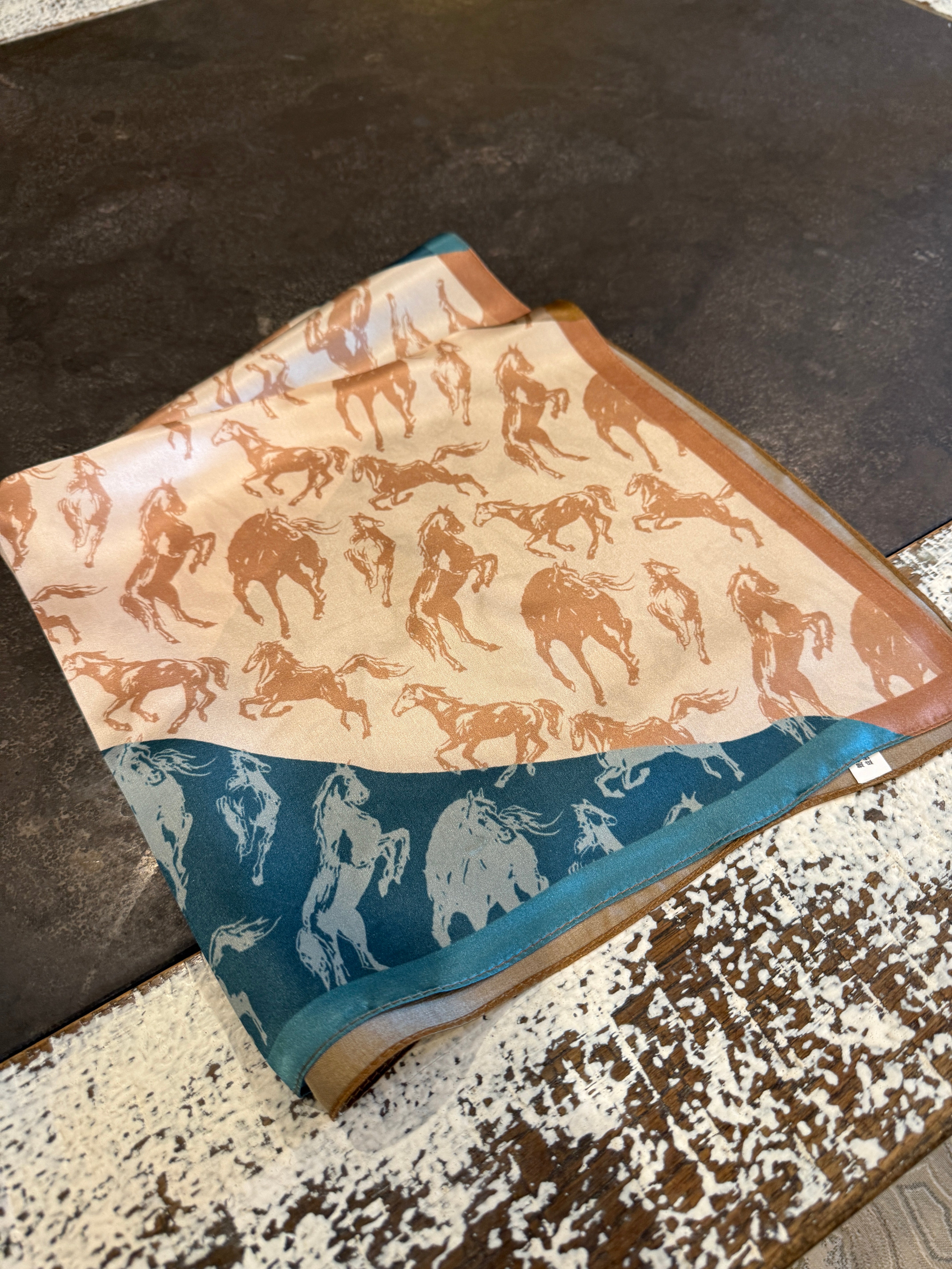 Wild Spirit Horse Print Square Scarf