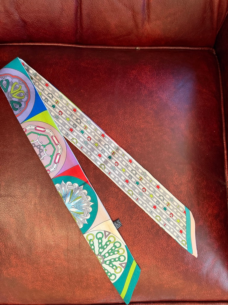 Multi Pattern Skinny Scarf