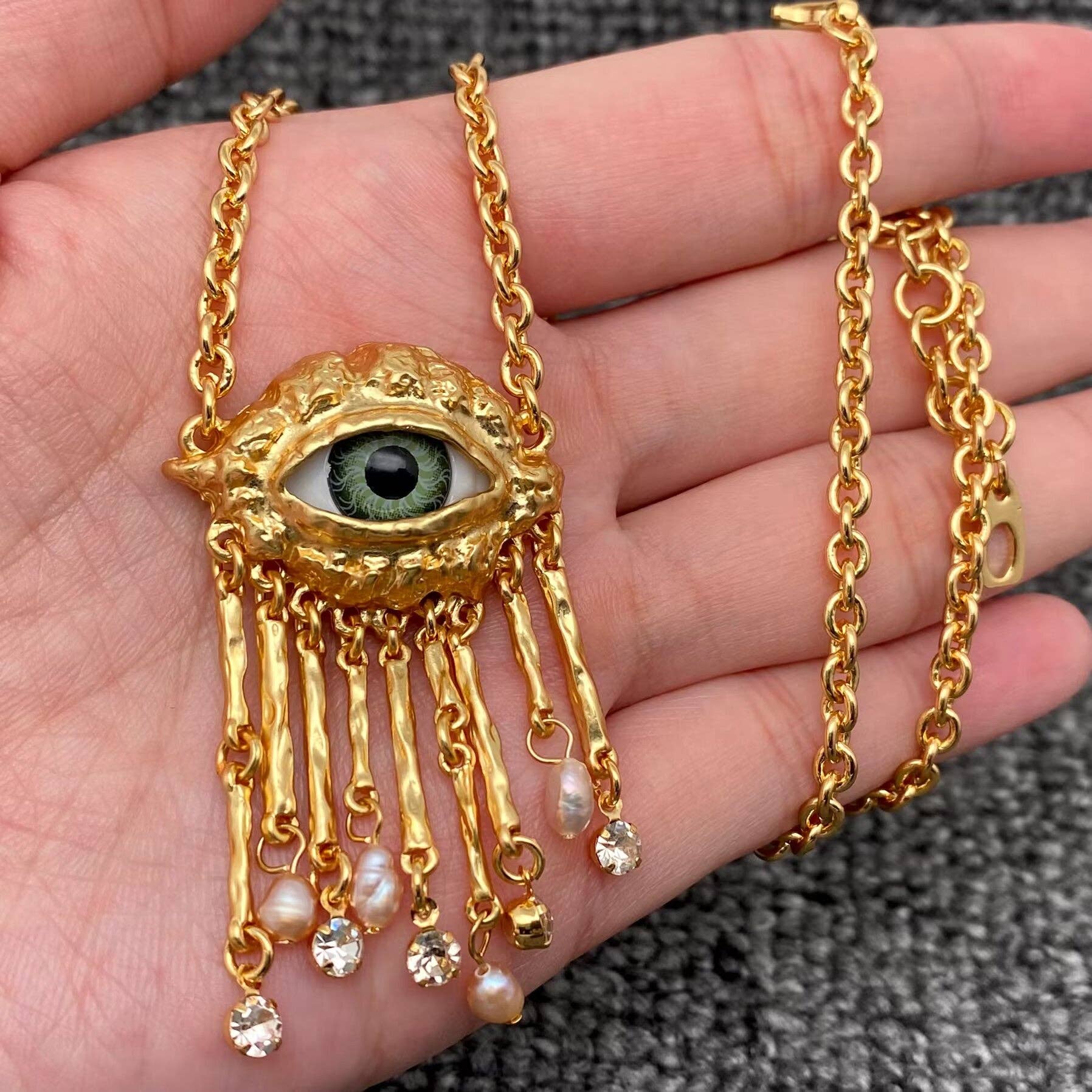 Surreal Evil Eye Statment Evil Eye Charm Necklace