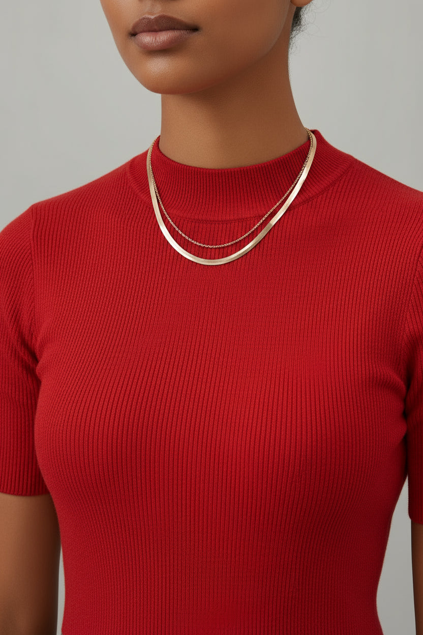 Double Snake & Largo Chain Necklace