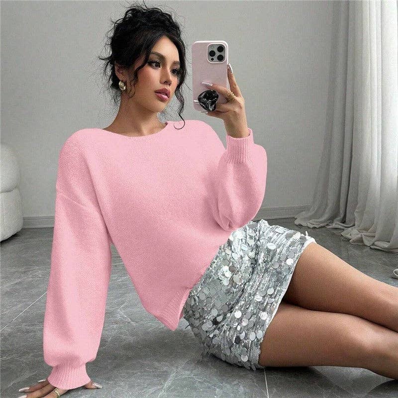 Glitter Bow Deep-V Interchangeable Sweater