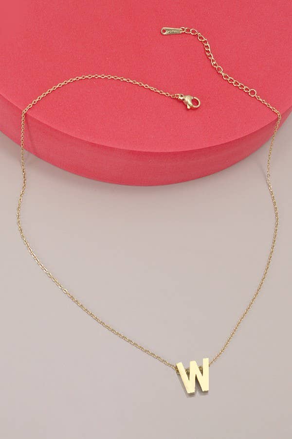 Block Initial Necklace