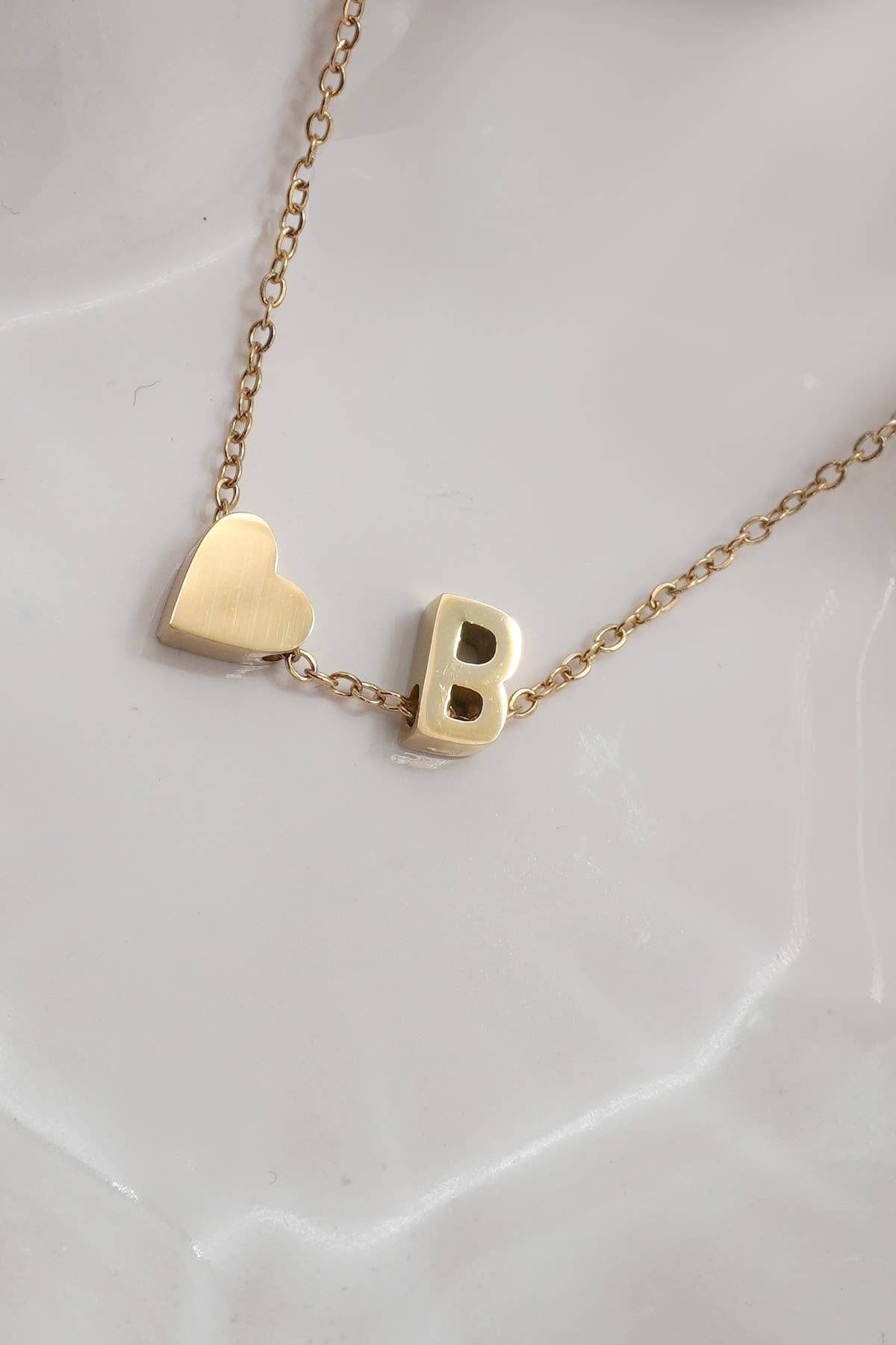 Heart & Letter Initial Necklace