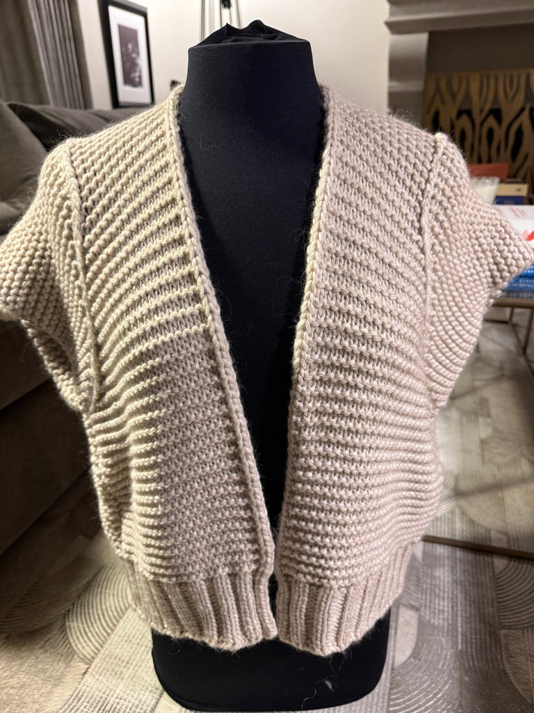 Short Sleeve Ribbed Cardigan