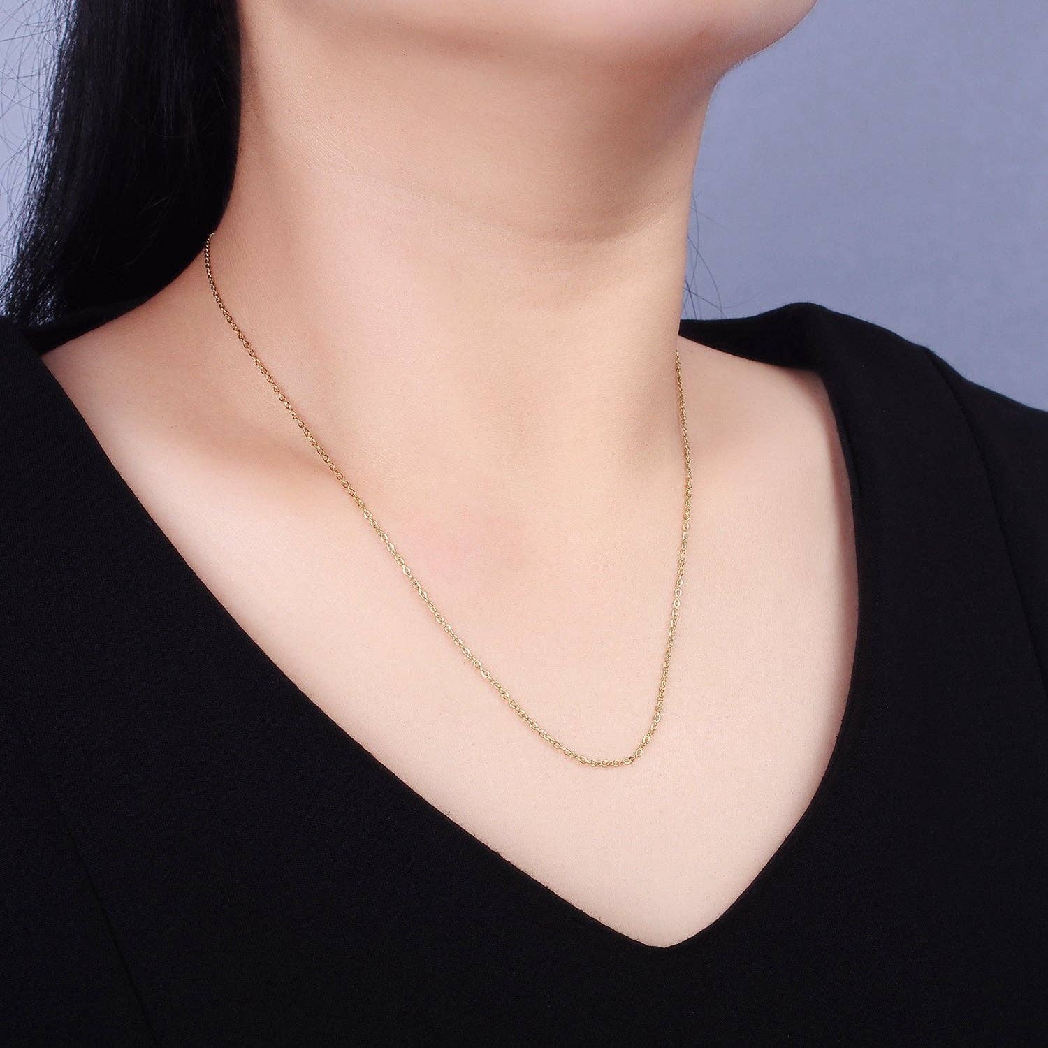 Black Gemstone Vertical Pendant Layering Necklace