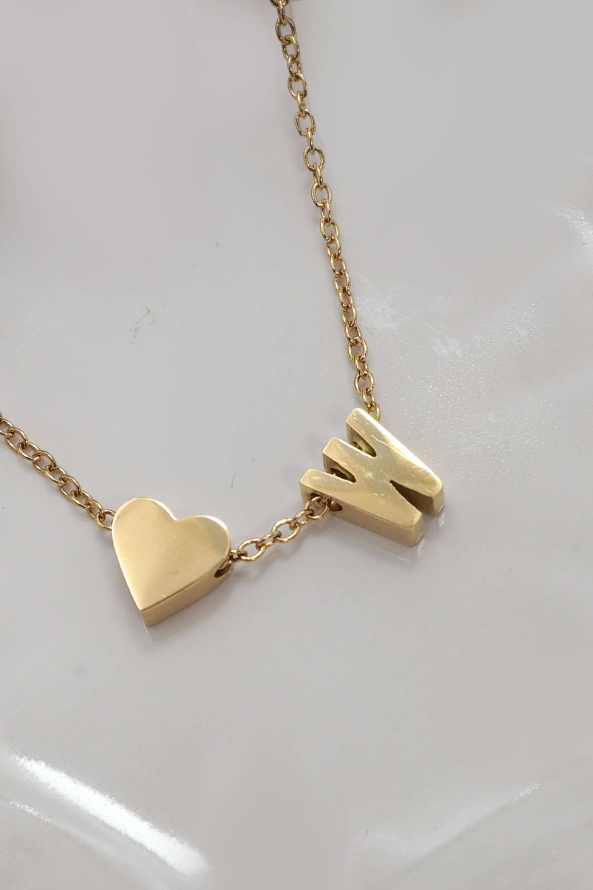 Heart & Letter Initial Necklace