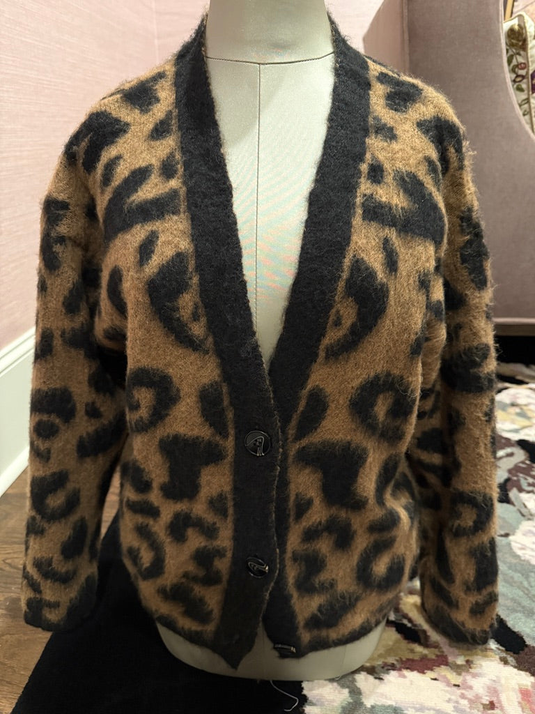 Leopard Print Cardigan Sweater