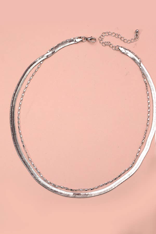 Double Snake & Largo Chain Necklace