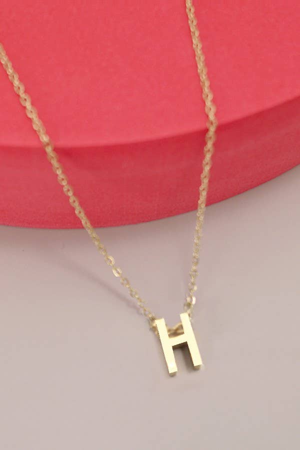 Block Initial Necklace