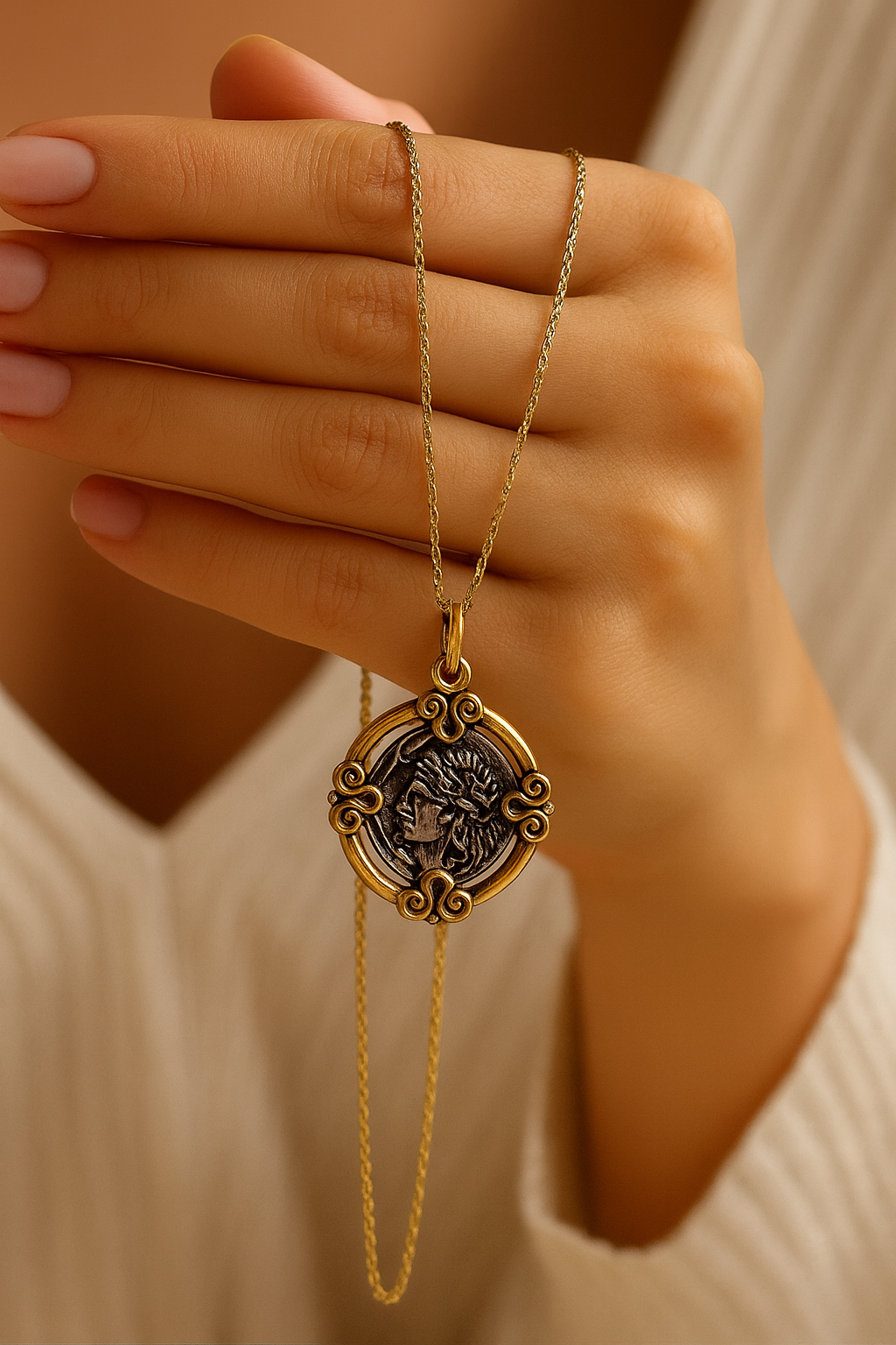Vintage Medallion Coin Layering Chain Necklace