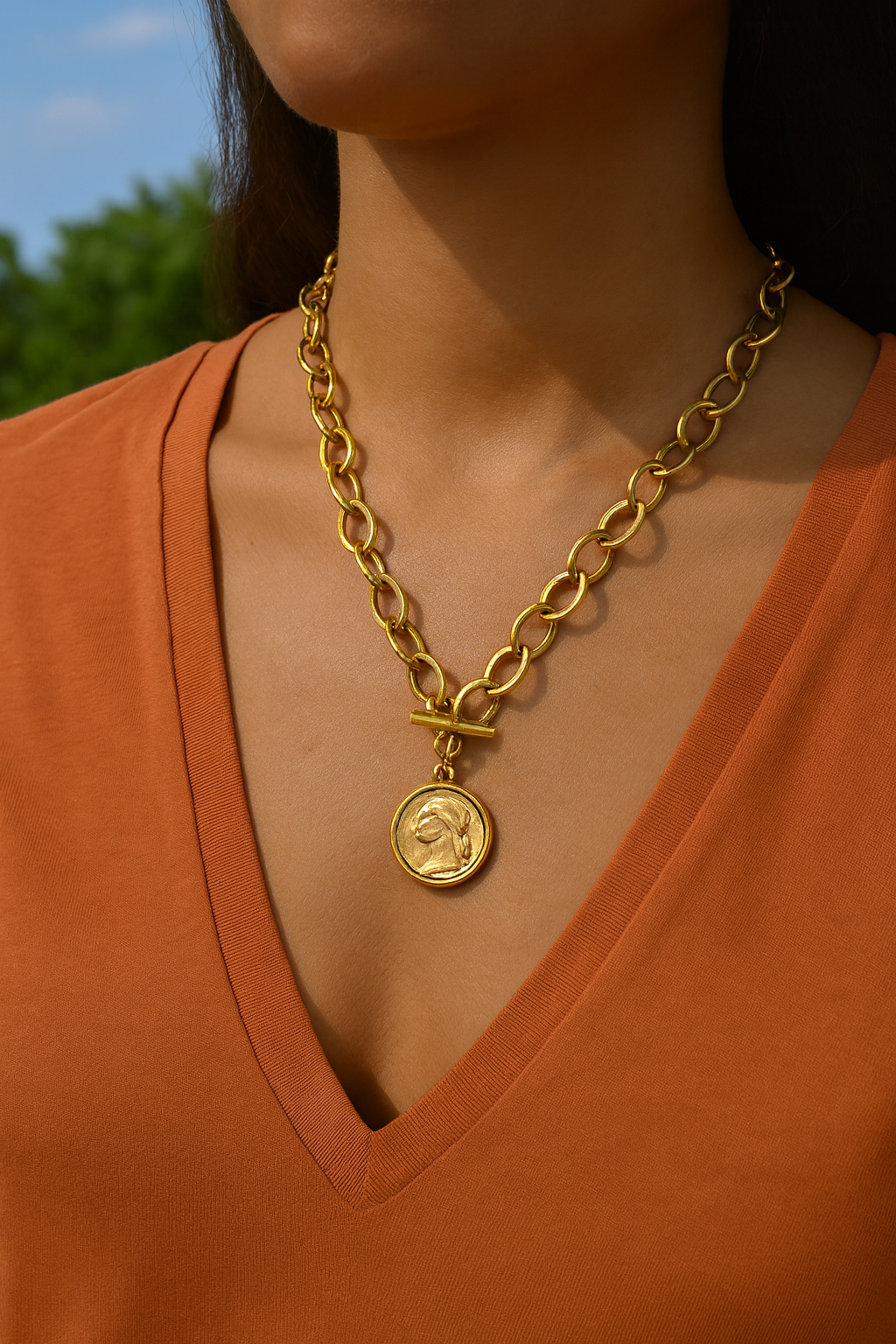 Vintage Coin Medallion Necklace
