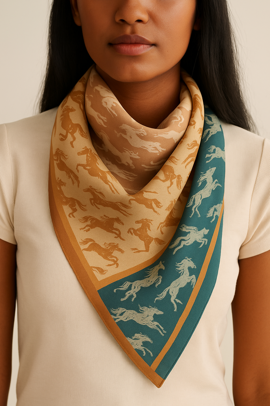 Wild Spirit Horse Print Square Scarf