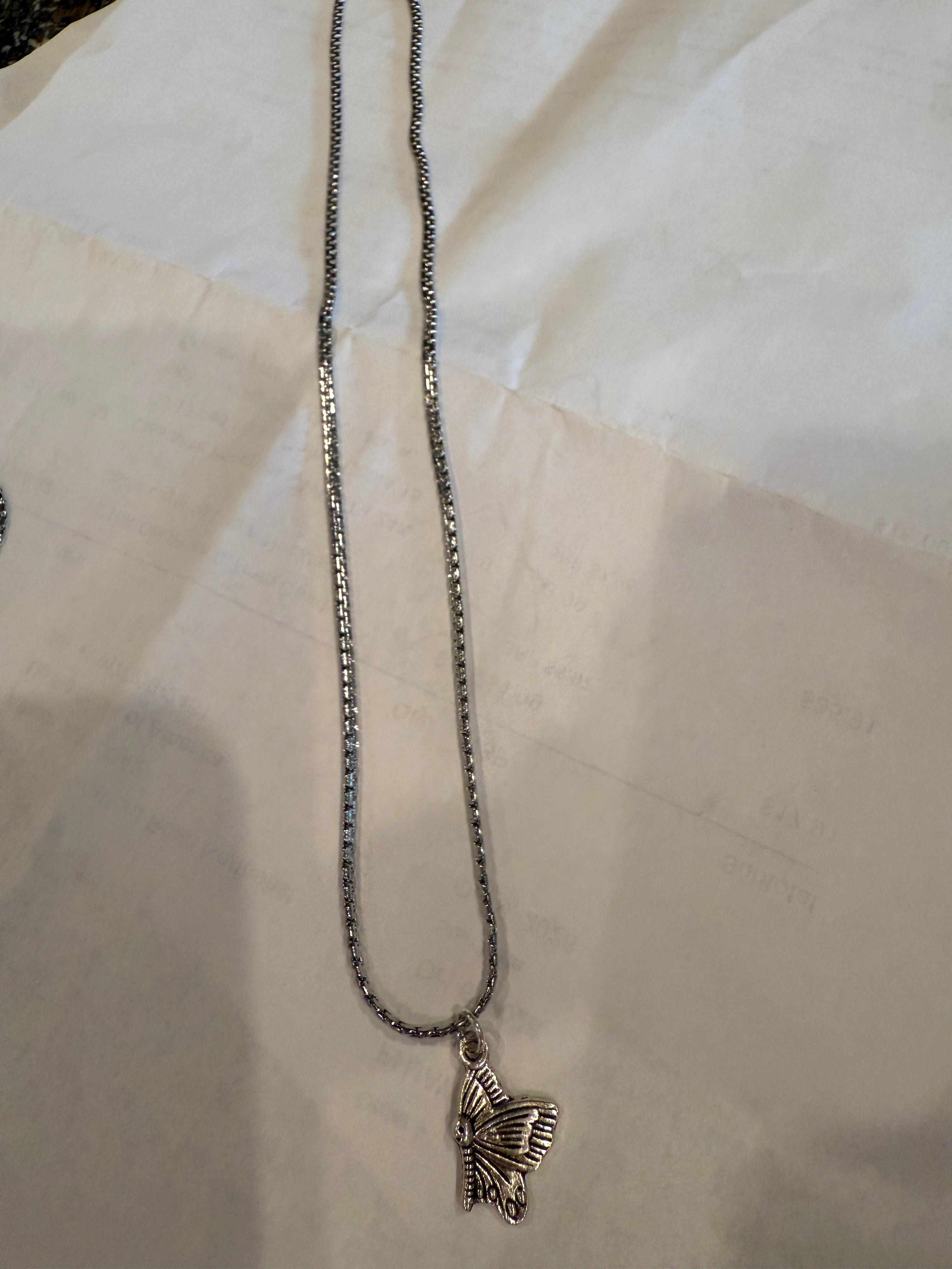 Silver Butterfly Pendant Necklace | Bohemian Chic Jewelry