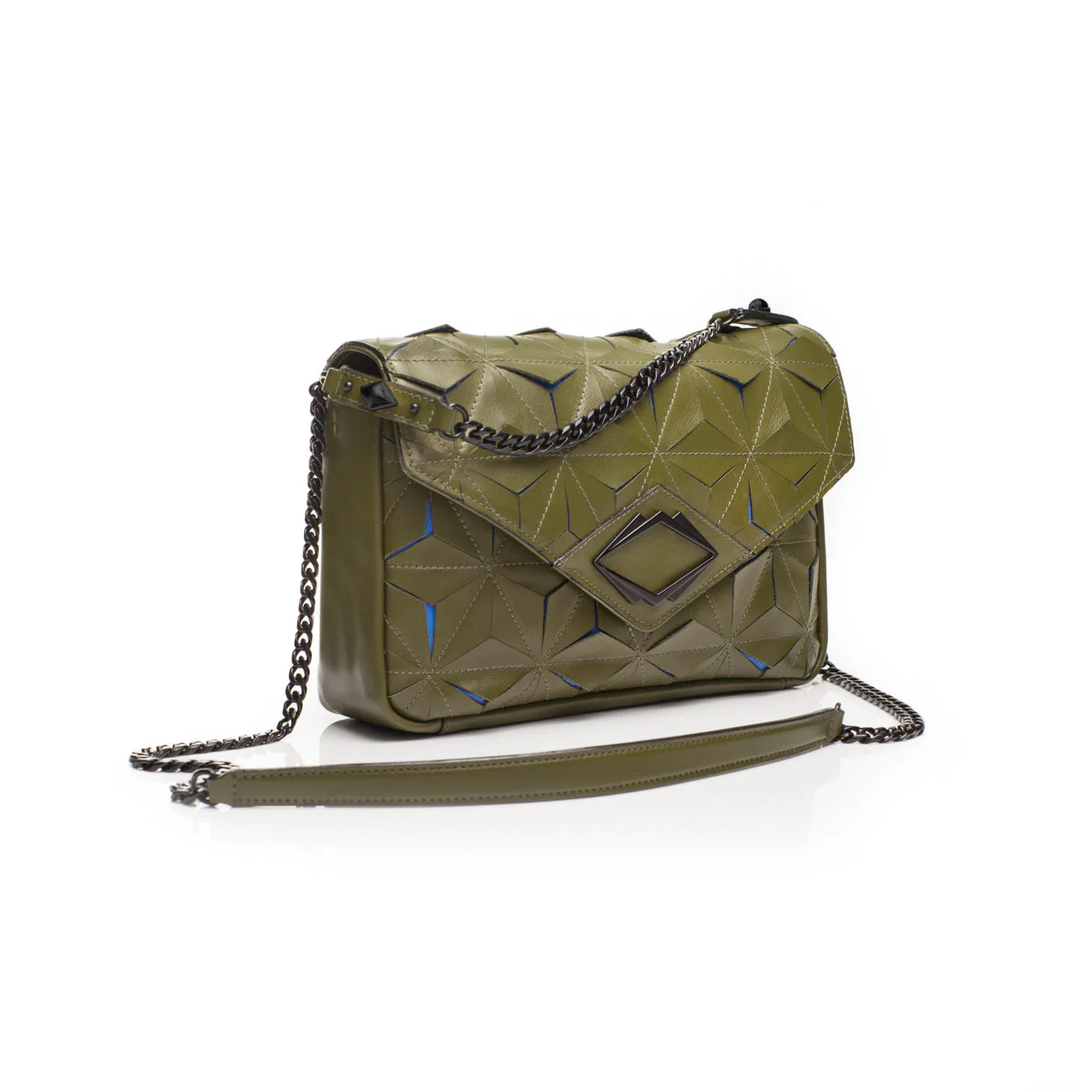 Grande GG Italian Leather Shoulder Bag Color: Jungle