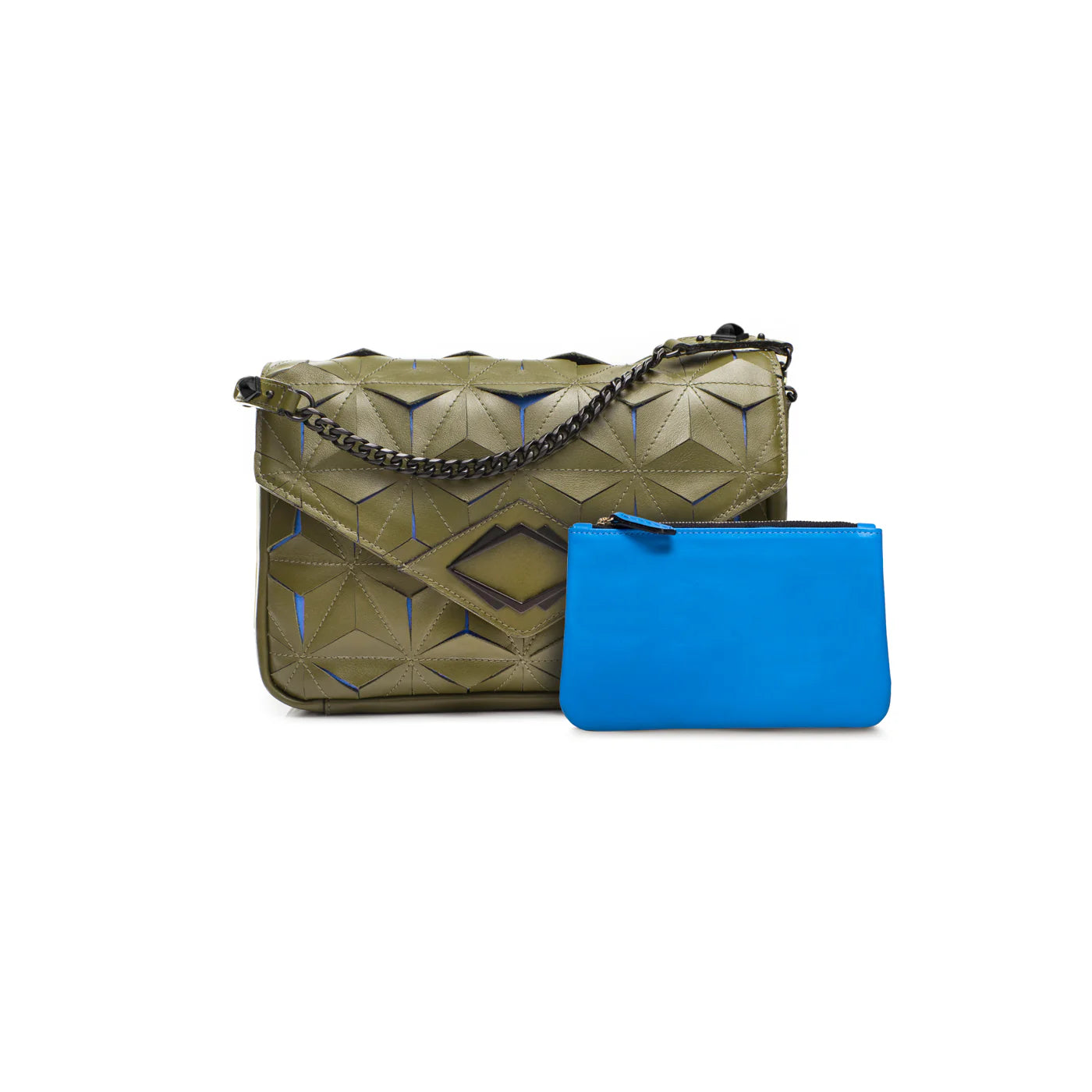 Grande GG Italian Leather Shoulder Bag Color: Jungle