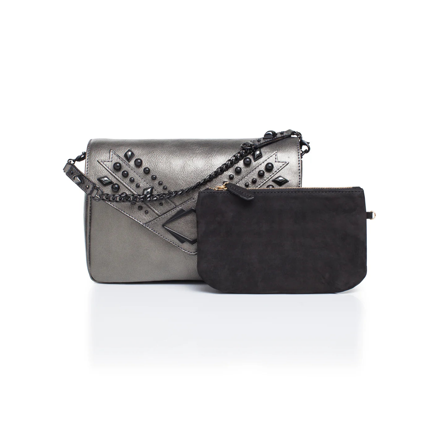 Grande GG Italian Leather Shoulder Bag Color: Pistol