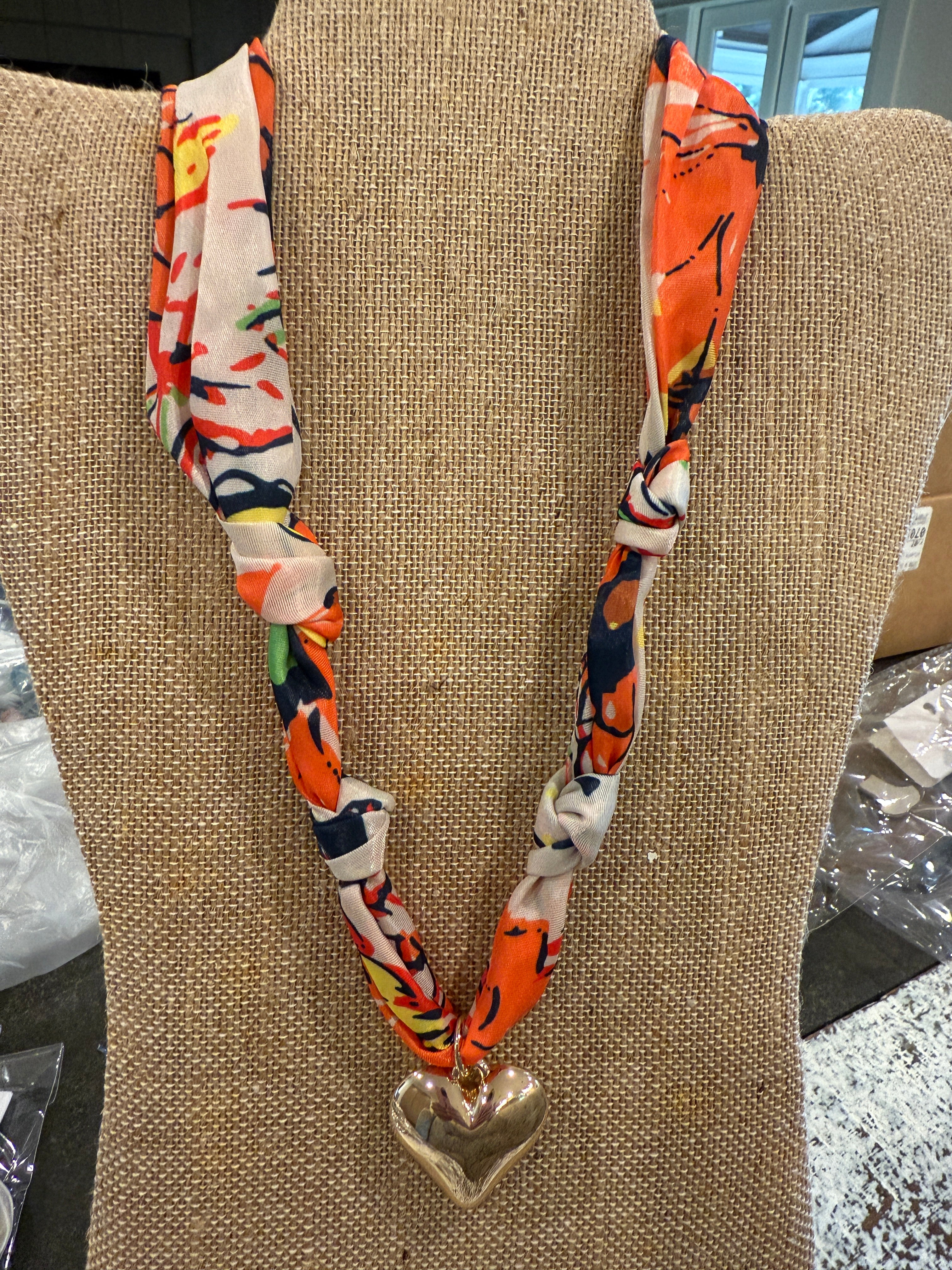 Scarf Heart Pendant Necklace