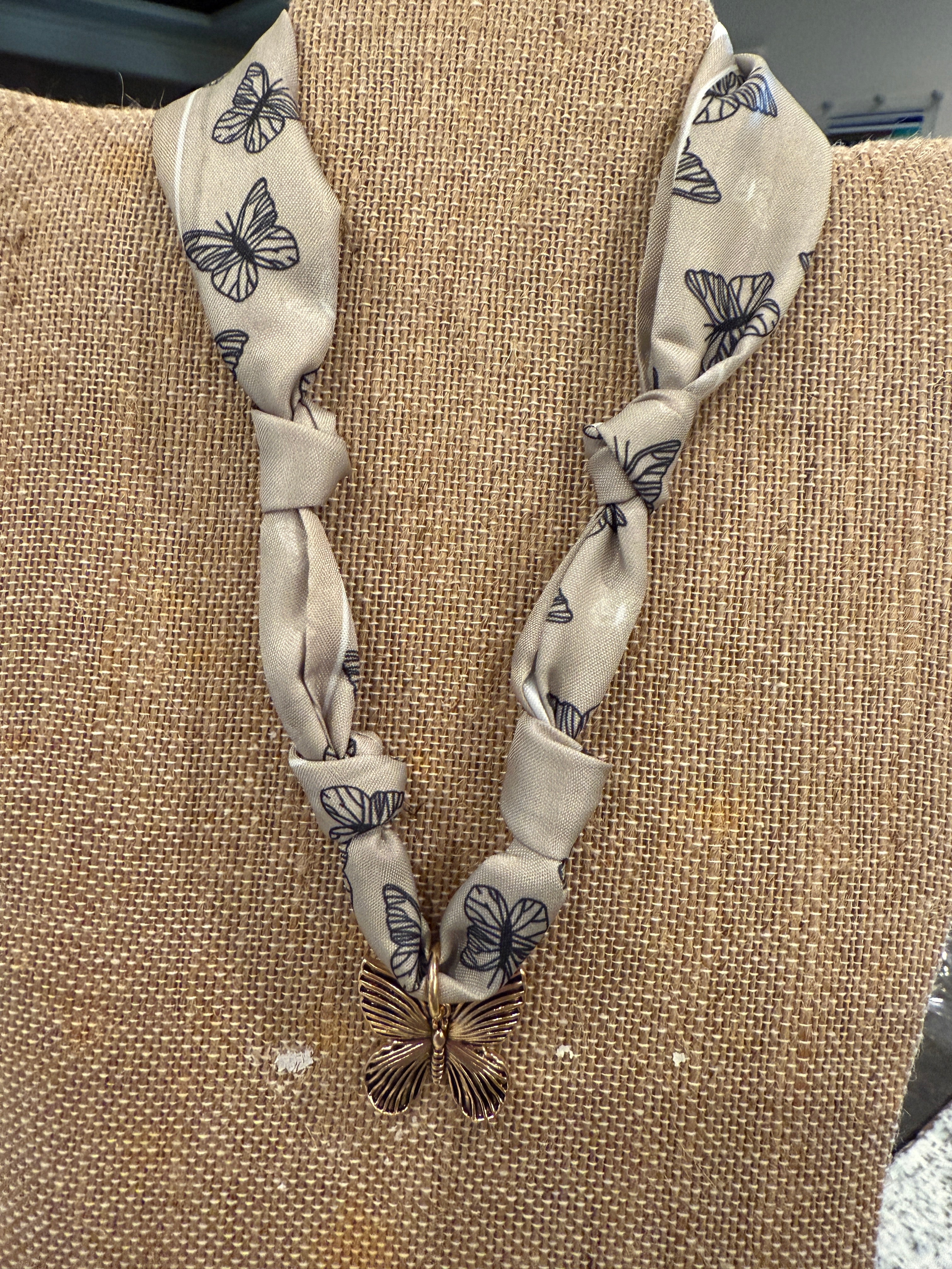 Scarf Butterfly Pendant Necklace