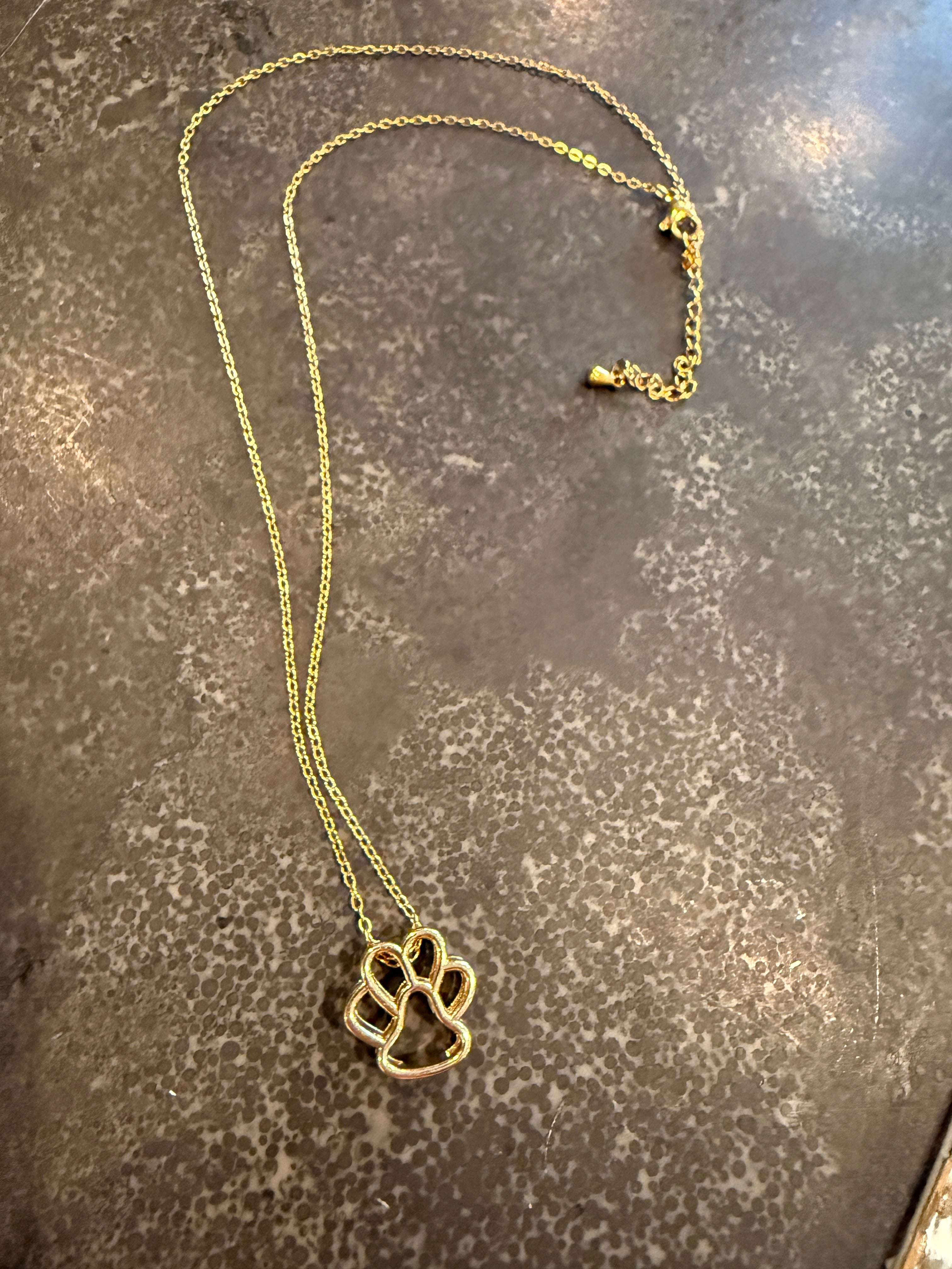 Paw Print Dog Mom Necklace