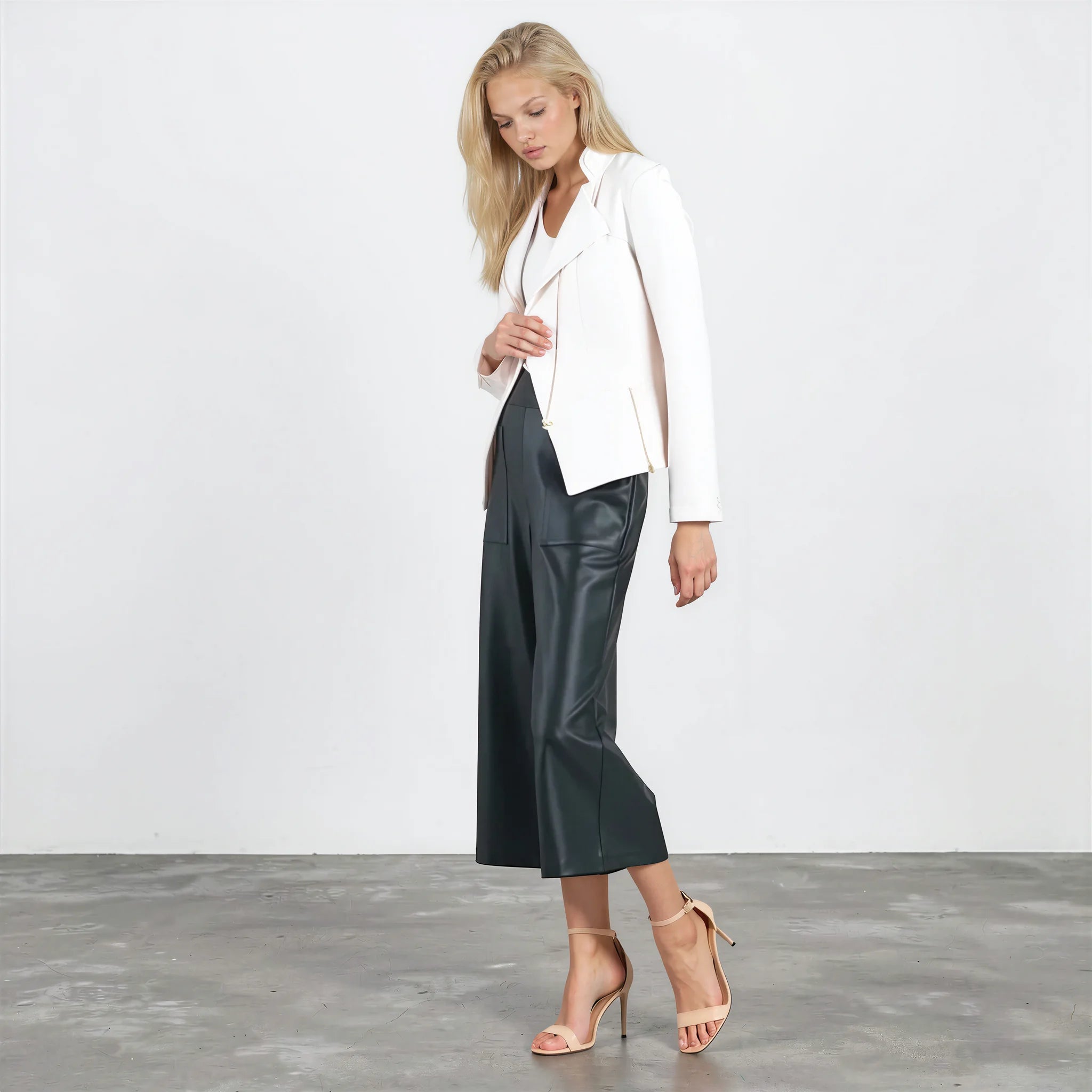 Liquid Leather Signature Jacket — Ivory
