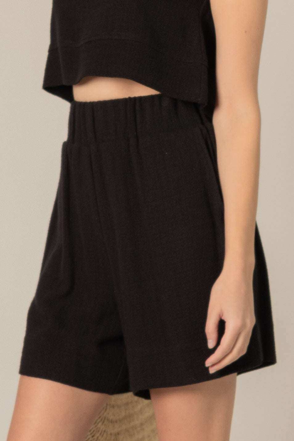 Linen Blend High Waisted Shorts
