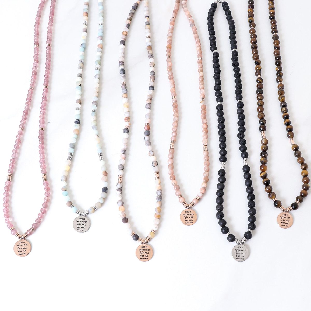 Micro Earth Stone Necklace- Lava Stone