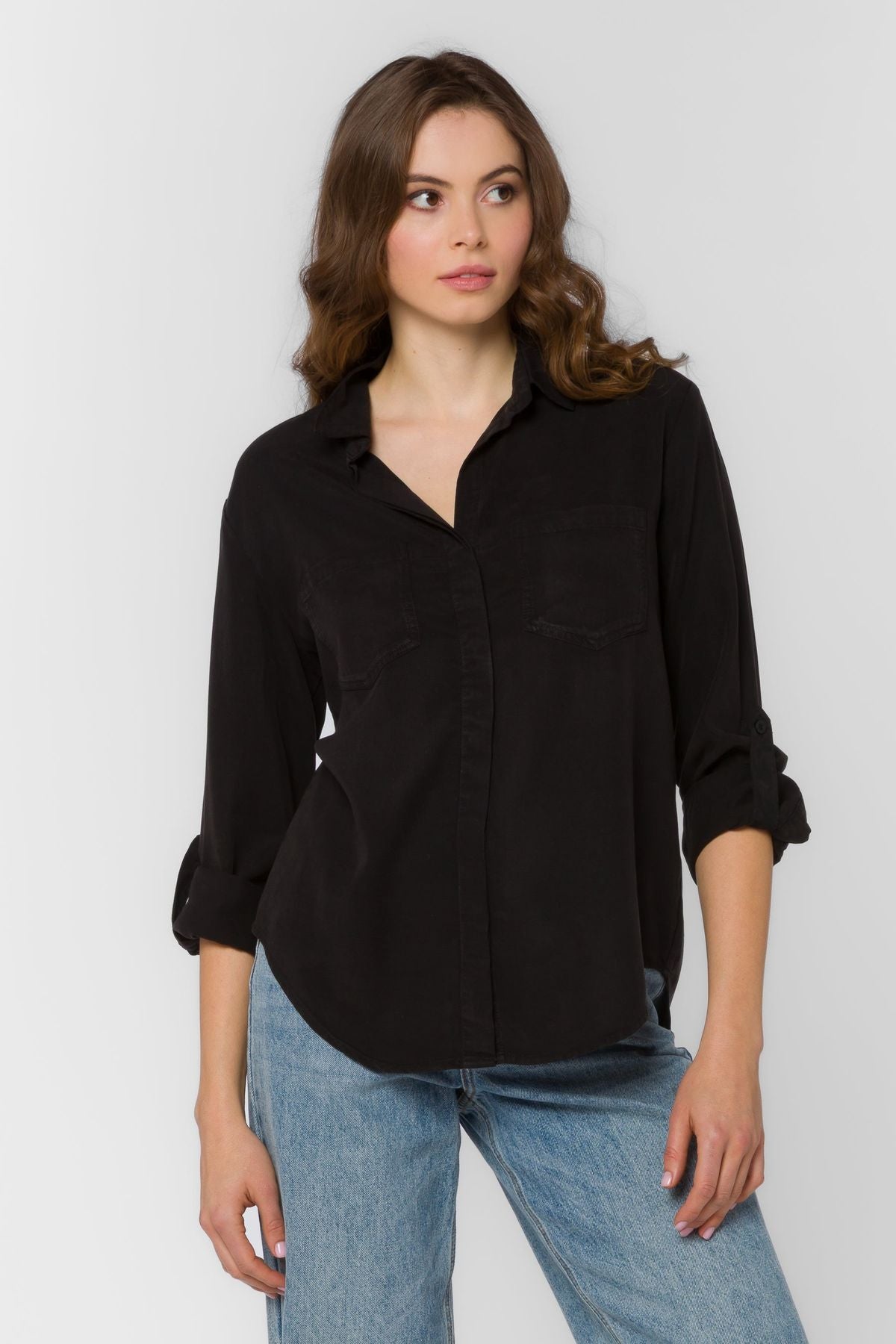 Riley Button Down Shirt- Black