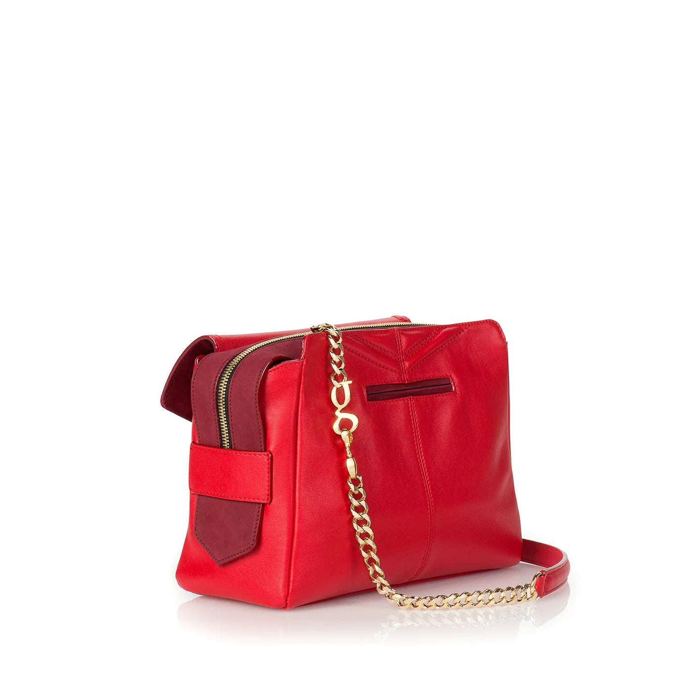 GG Maull Sophisticate Italian Leather Handbag Color: Lipstick Red