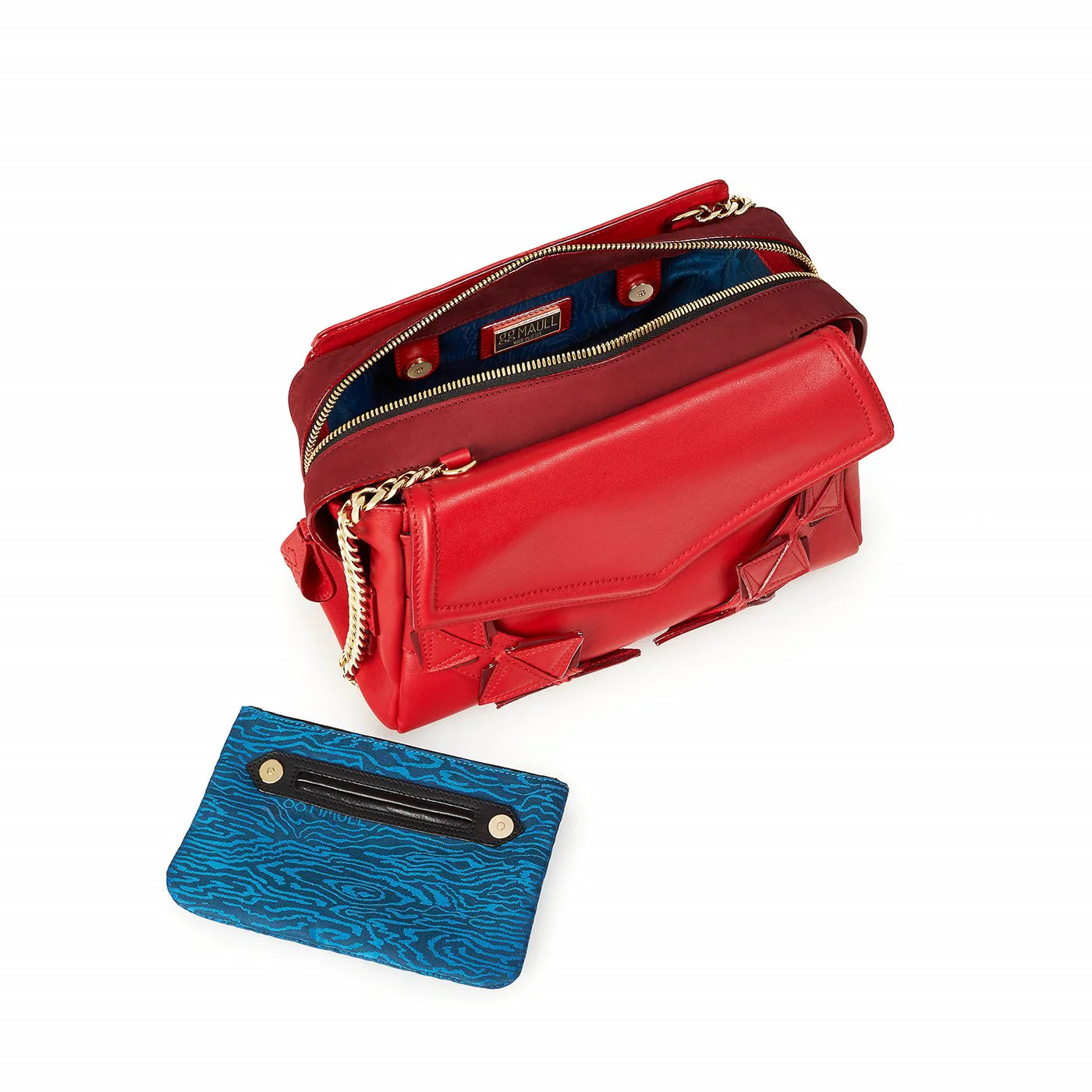 GG Maull Sophisticate Italian Leather Handbag Color: Lipstick Red