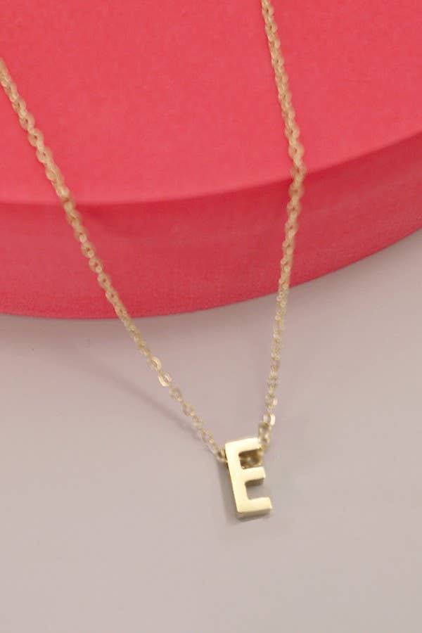 Block Initial Necklace