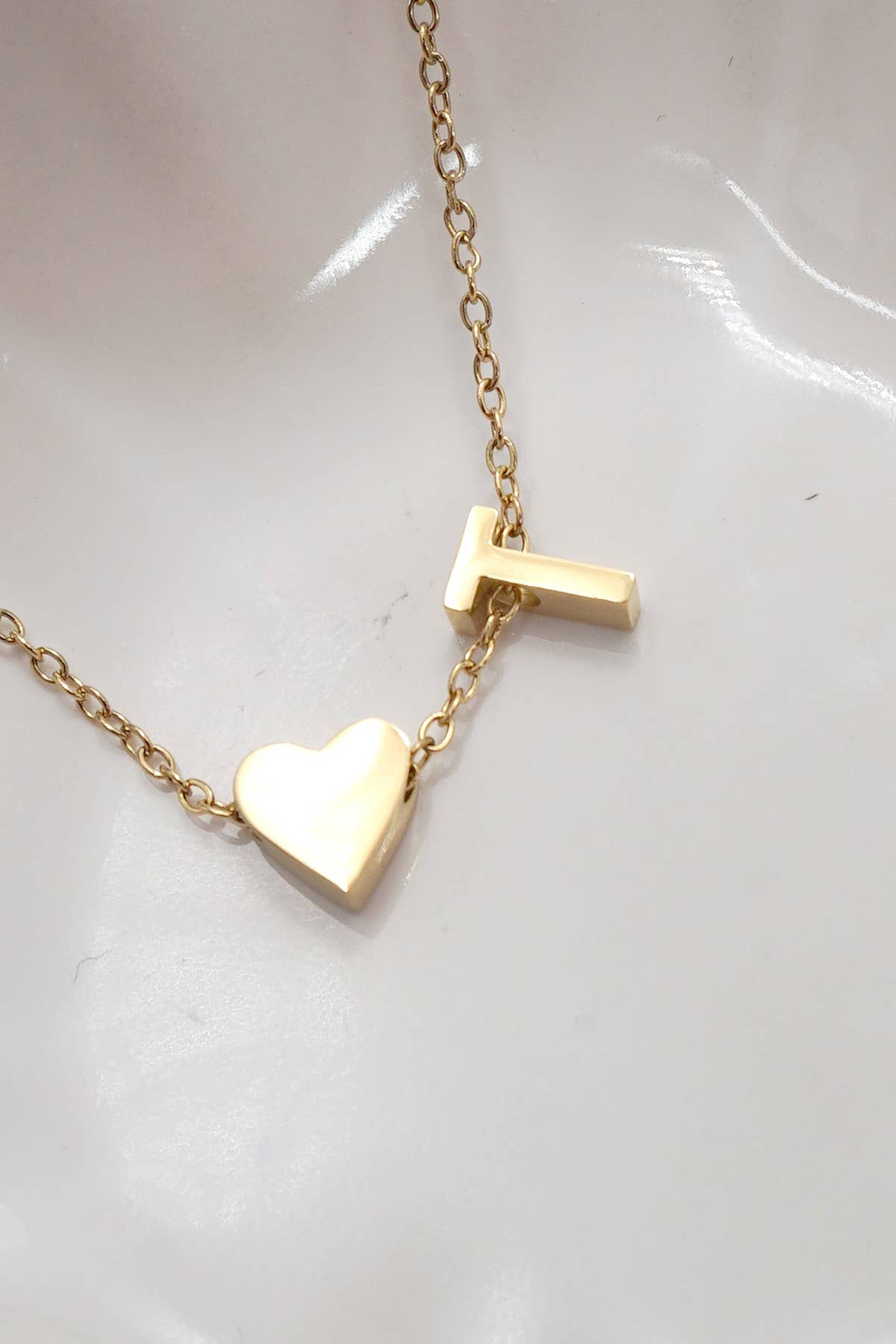 Heart & Letter Initial Necklace
