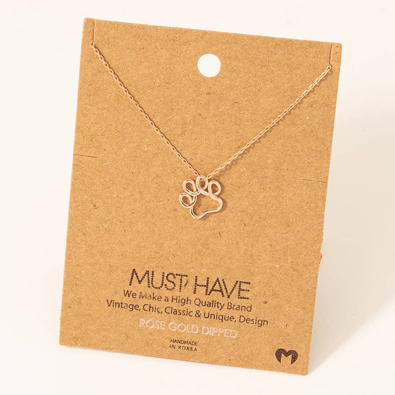 Dog Mom Wire Paw Pendant Necklace
