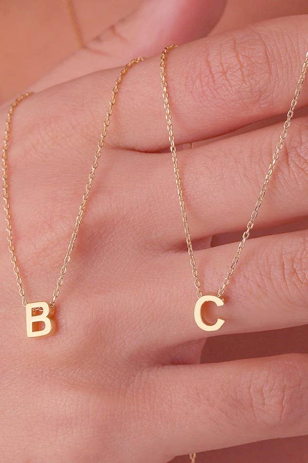 Block Initial Necklace