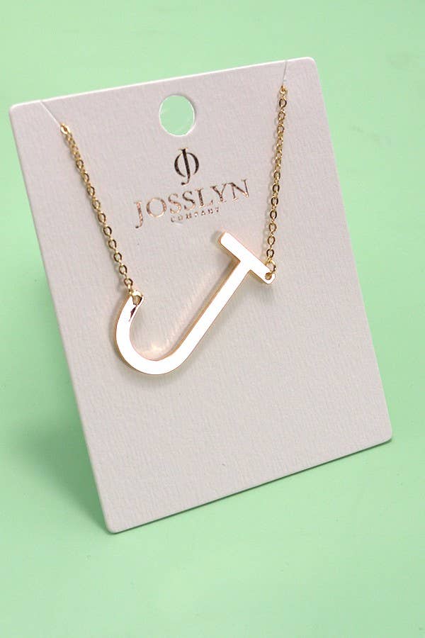 PERSONALIZED LARGE SIDEWAY INITIAL NECKLACE