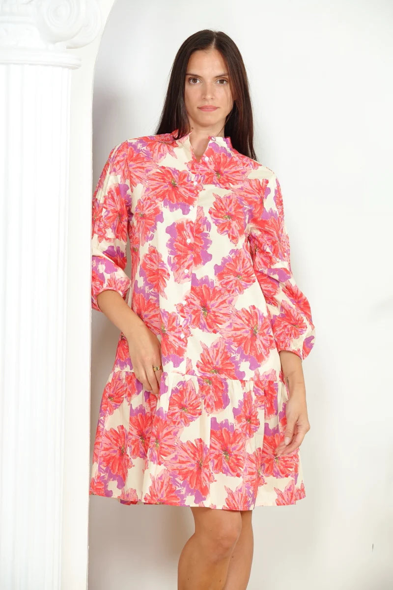 Floral Print Shirt Dress
