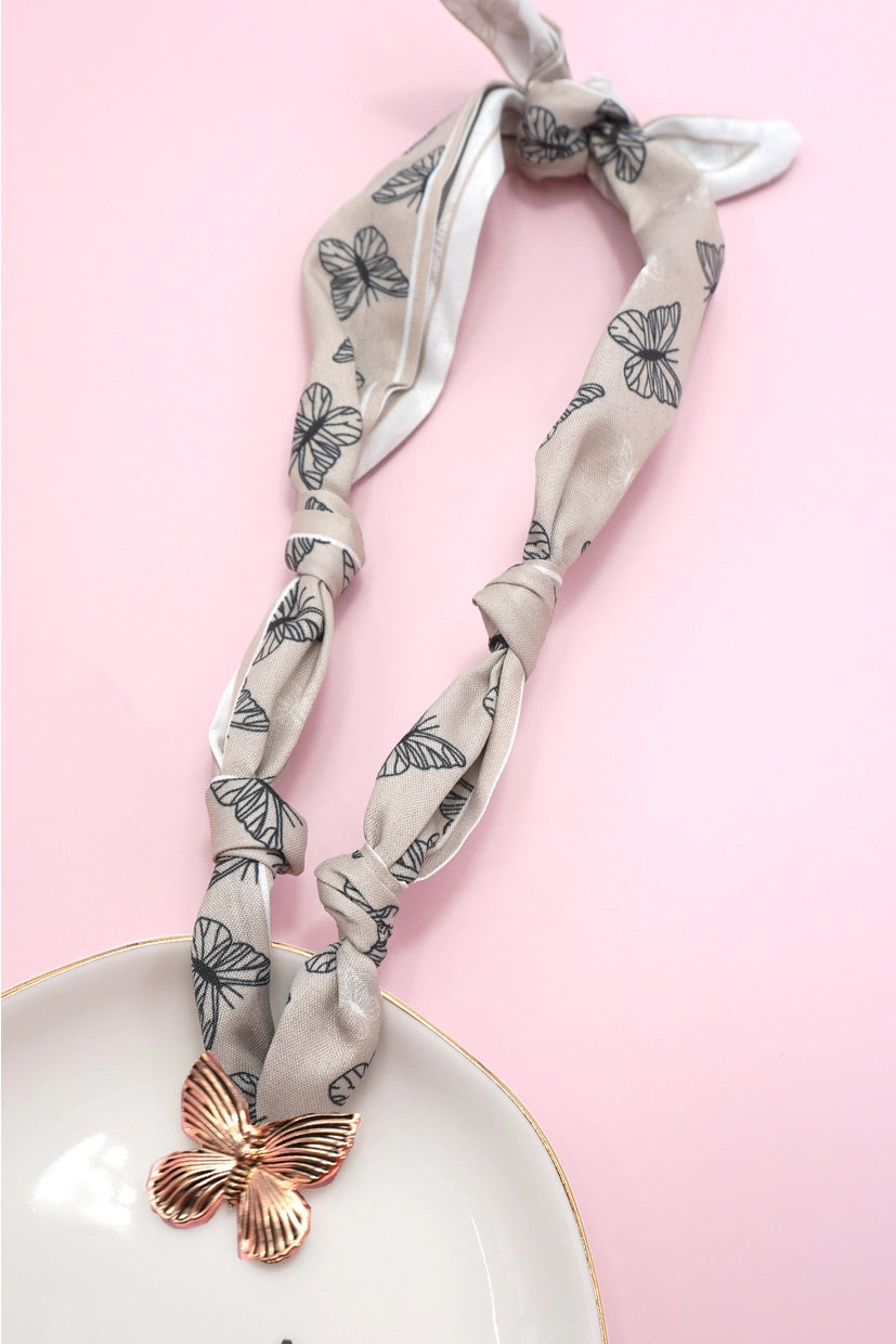 Scarf Butterfly Pendant Necklace