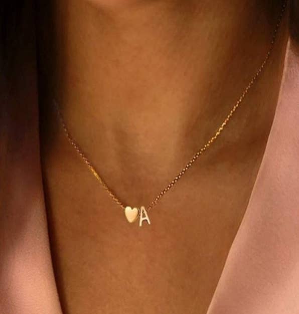 Heart & Letter Initial Necklace